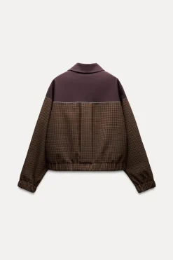 Hot CHAQUETA BOMBER COMBINADA CUADROS Mujer Chaquetas / Cazadoras