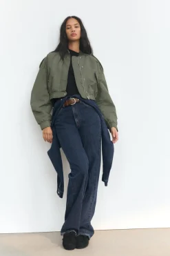 Sale CHAQUETA BOMBER CROP BOLSILLOS Mujer Chaquetas / Cazadoras