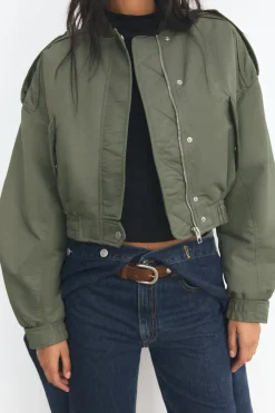 Sale CHAQUETA BOMBER CROP BOLSILLOS Mujer Chaquetas / Cazadoras