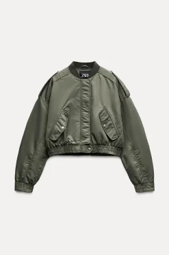 Sale CHAQUETA BOMBER CROP BOLSILLOS Mujer Chaquetas / Cazadoras