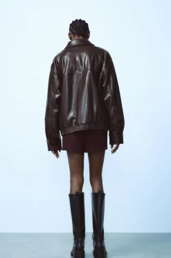 Outlet CHAQUETA BOMBER EFECTO PIEL Mujer Chaquetas / Cazadoras