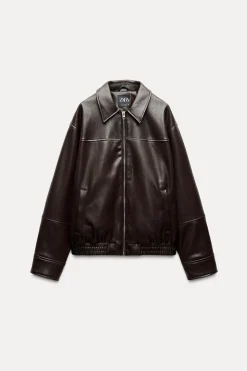 Outlet CHAQUETA BOMBER EFECTO PIEL Mujer Chaquetas / Cazadoras