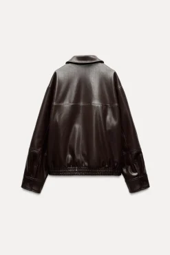 Outlet CHAQUETA BOMBER EFECTO PIEL Mujer Chaquetas / Cazadoras