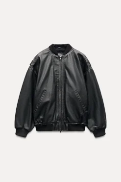 Outlet CHAQUETA BOMBER OVERSIZE PIEL Mujer Chaquetas / Cazadoras