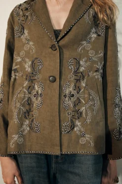 Clearance CHAQUETA BORDADOS CONTRASTE ZW COLLECTION Mujer Chaquetas / Cazadoras