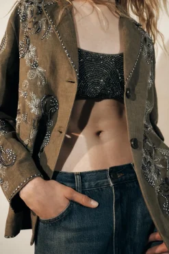 Clearance CHAQUETA BORDADOS CONTRASTE ZW COLLECTION Mujer Chaquetas / Cazadoras