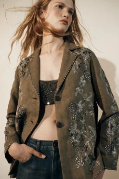 Clearance CHAQUETA BORDADOS CONTRASTE ZW COLLECTION Mujer Chaquetas / Cazadoras