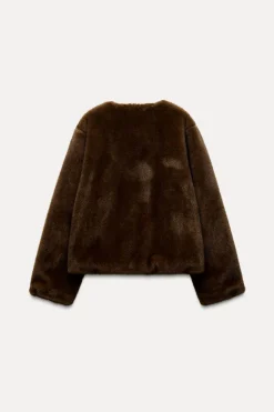 Best CHAQUETA BROCHE EFECTO PELO Mujer Cárdigan / Jerséis|Punto