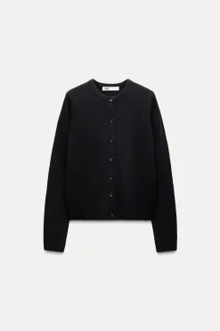 Discount CHAQUETA BÁSICA 100% LANA Mujer Cárdigan / Jerséis|Punto