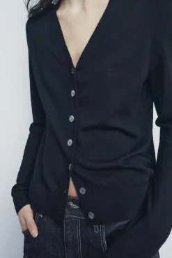 New CHAQUETA BÁSICA 100% LANA Mujer Cárdigan / Jerséis|Punto