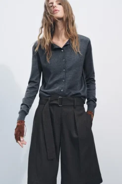 Fashion CHAQUETA BÁSICA CON LANA Mujer Cárdigan / Jerséis|Punto