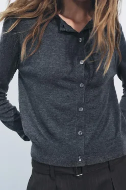 Fashion CHAQUETA BÁSICA CON LANA Mujer Cárdigan / Jerséis|Punto