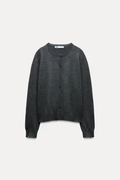 Fashion CHAQUETA BÁSICA CON LANA Mujer Cárdigan / Jerséis|Punto