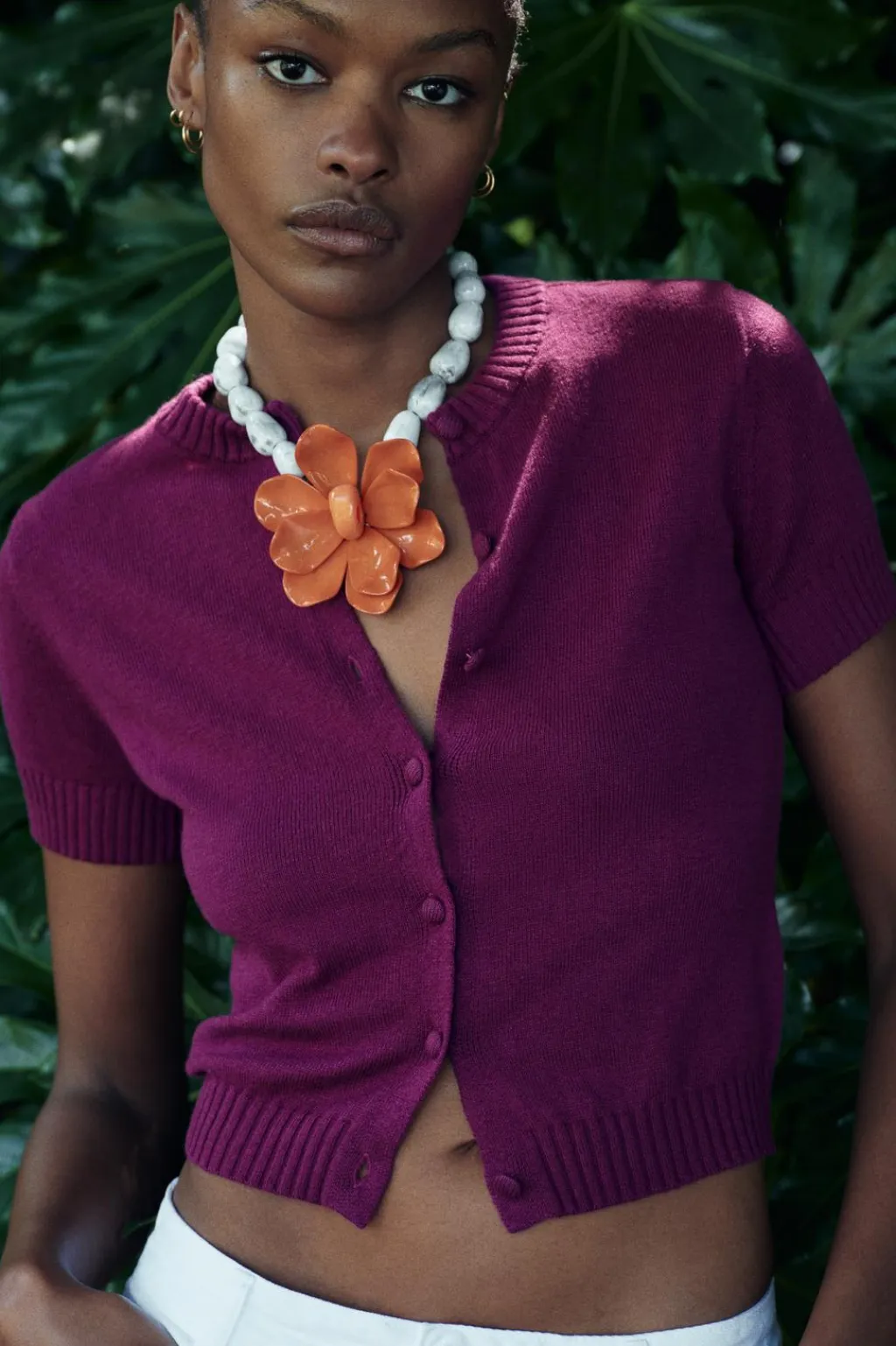 Online CHAQUETA BÁSICA PUNTO LISO MANGA CORTA Mujer Cárdigan / Jerséis|Punto