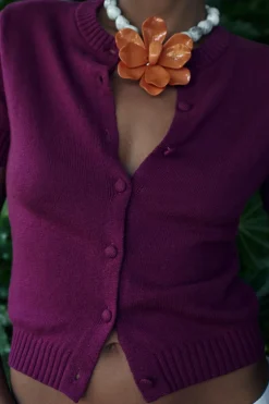 Online CHAQUETA BÁSICA PUNTO LISO MANGA CORTA Mujer Cárdigan / Jerséis|Punto