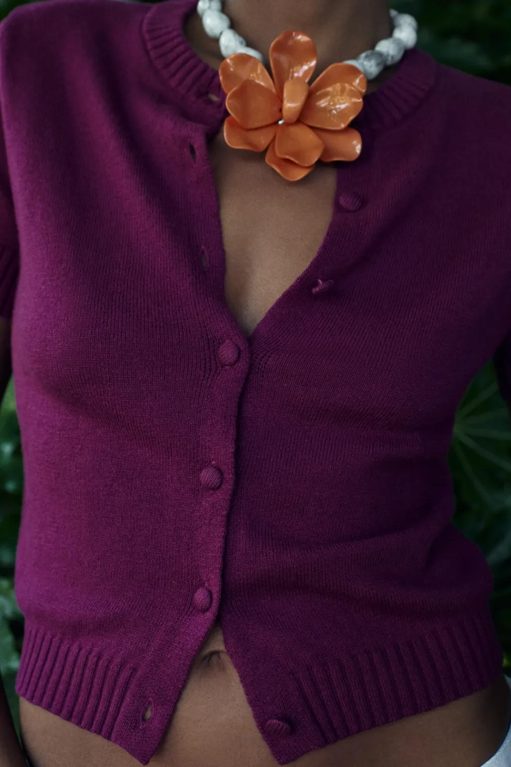 Online CHAQUETA BÁSICA PUNTO LISO MANGA CORTA Mujer Cárdigan / Jerséis|Punto