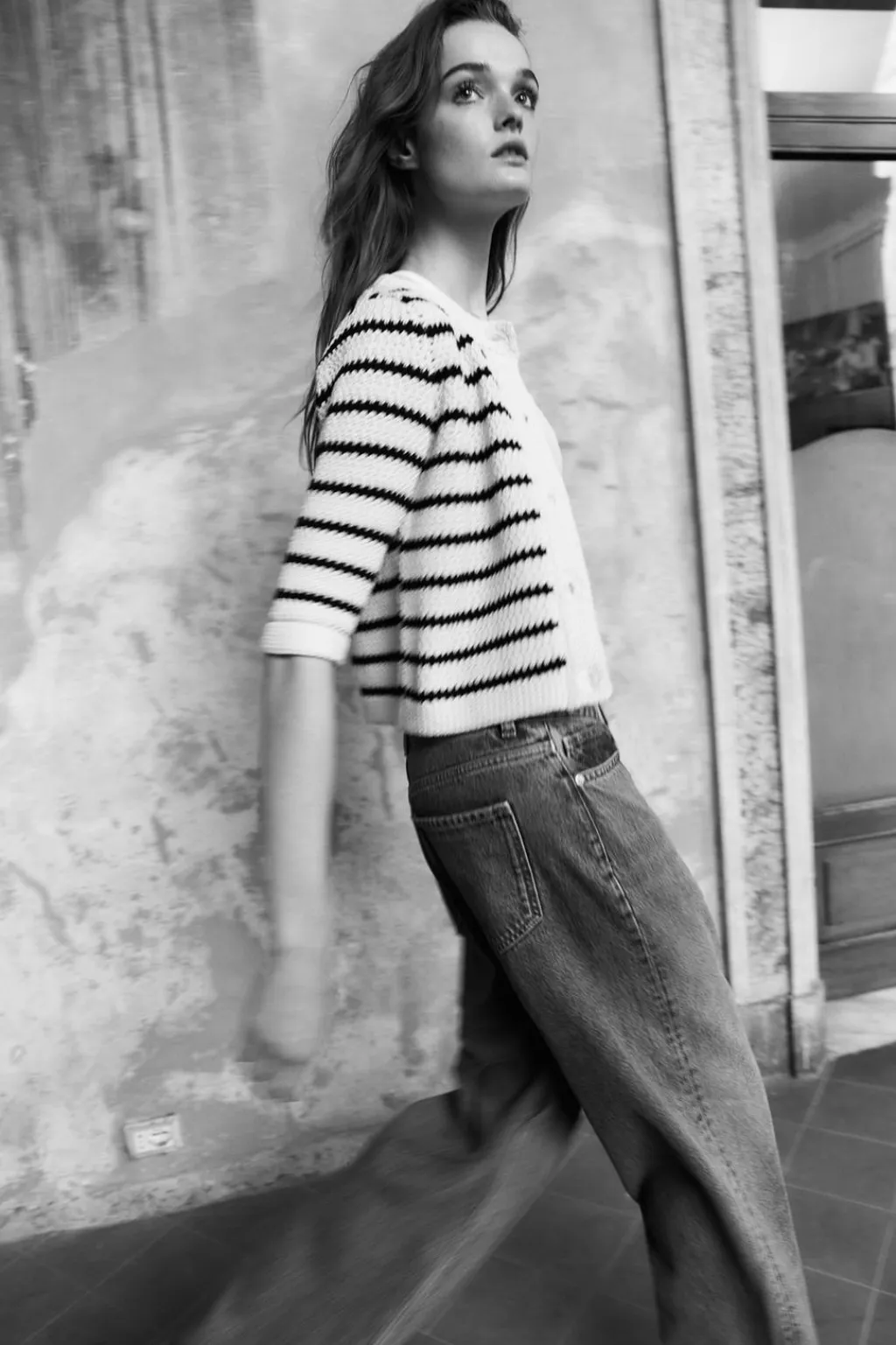 Fashion CHAQUETA BÁSICA RAYAS PUNTO Mujer Cárdigan / Jerséis|Punto