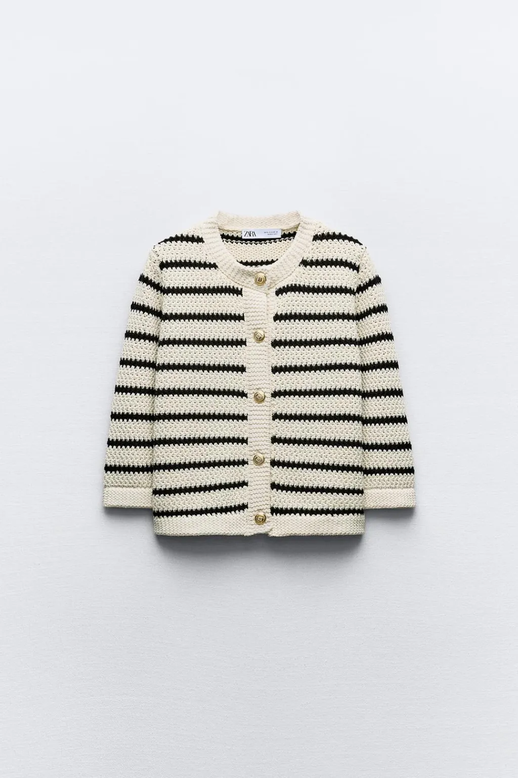 Fashion CHAQUETA BÁSICA RAYAS PUNTO Mujer Cárdigan / Jerséis|Punto