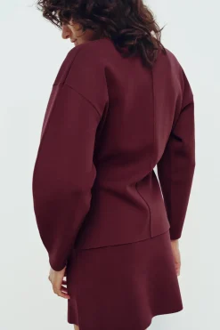 New CHAQUETA CINTURA ENTALLADA PUNTO LISO Mujer Cárdigan / Jerséis|Punto