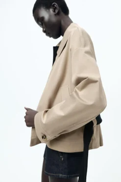 Fashion CHAQUETA CINTURÓN CONTRASTE ZW COLLECTION Mujer Chaquetas / Cazadoras