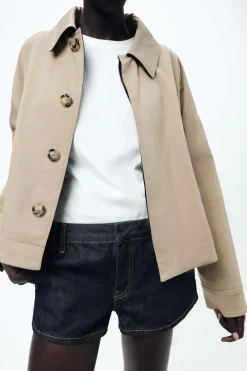 Fashion CHAQUETA CINTURÓN CONTRASTE ZW COLLECTION Mujer Chaquetas / Cazadoras