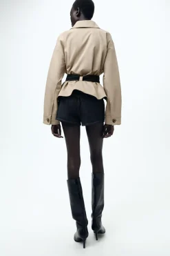 Fashion CHAQUETA CINTURÓN CONTRASTE ZW COLLECTION Mujer Chaquetas / Cazadoras