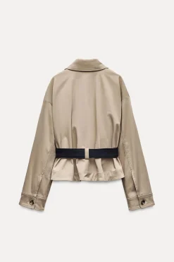 Fashion CHAQUETA CINTURÓN CONTRASTE ZW COLLECTION Mujer Chaquetas / Cazadoras