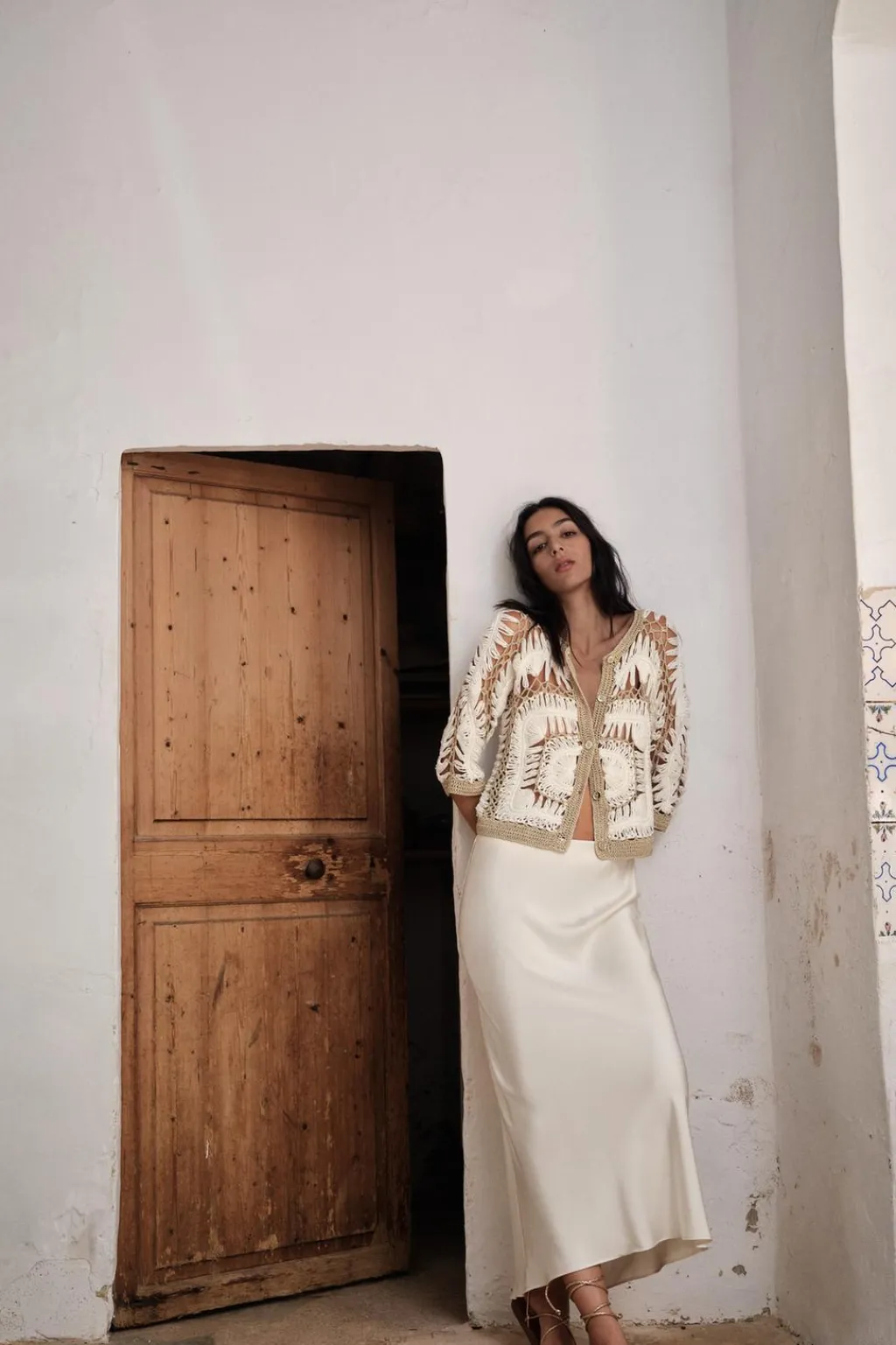 Clearance CHAQUETA COMBINADA CROCHET Mujer Cárdigan / Jerséis|Punto