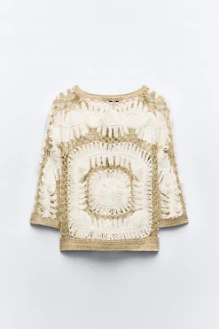 Clearance CHAQUETA COMBINADA CROCHET Mujer Cárdigan / Jerséis|Punto