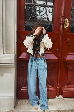 Sale CHAQUETA COMBINADA FLECOS Mujer Cárdigan / Jerséis|Punto