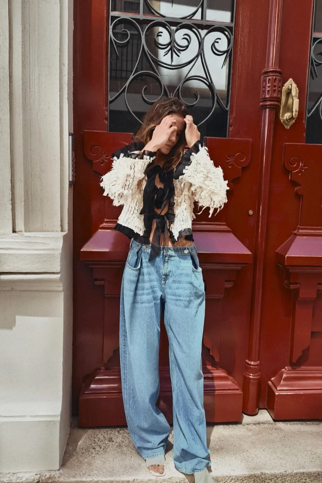 Sale CHAQUETA COMBINADA FLECOS Mujer Cárdigan / Jerséis|Punto