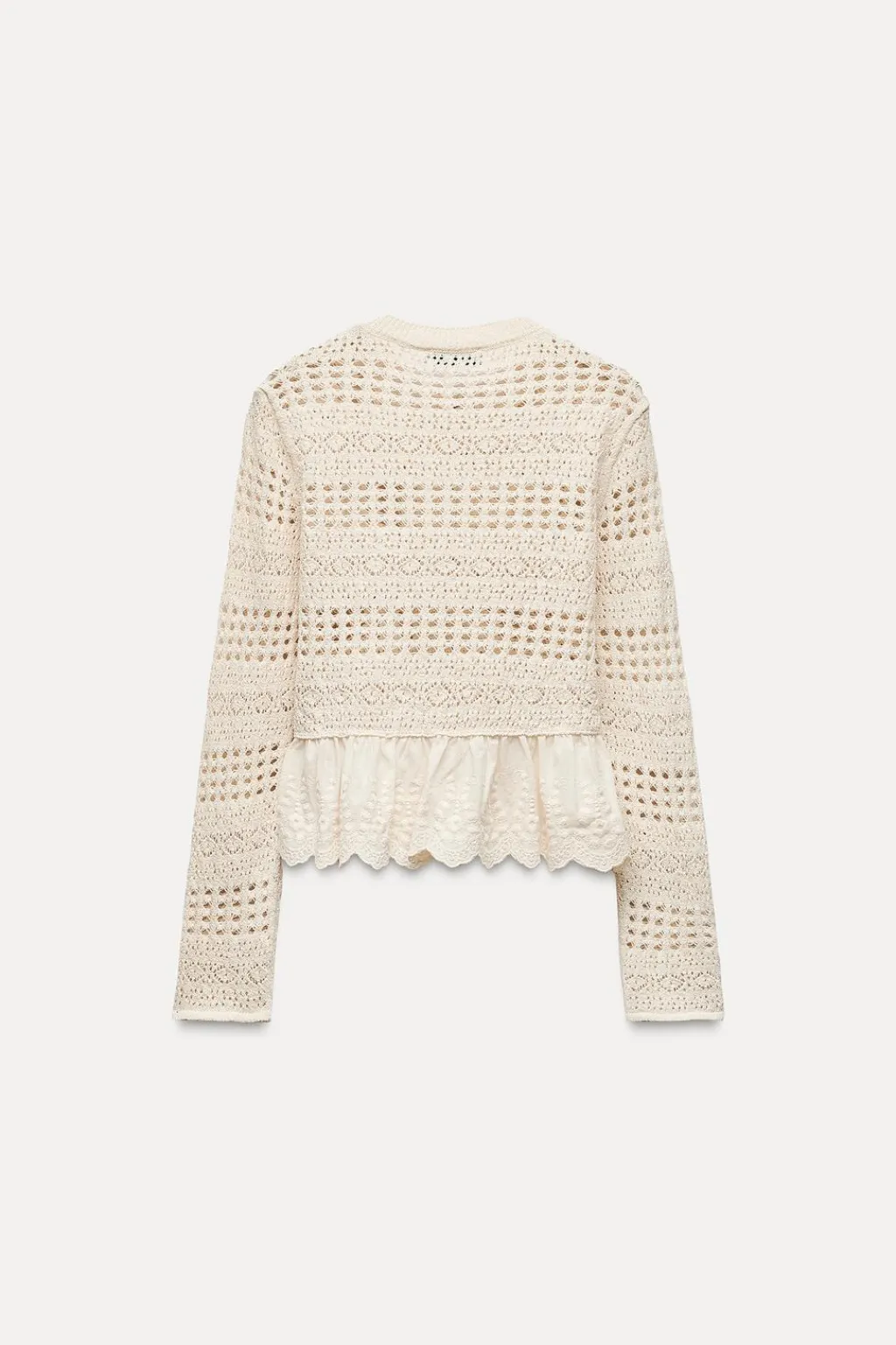 Hot CHAQUETA COMBINADA PUNTO POINTELLE Mujer Cárdigan / Jerséis|Punto