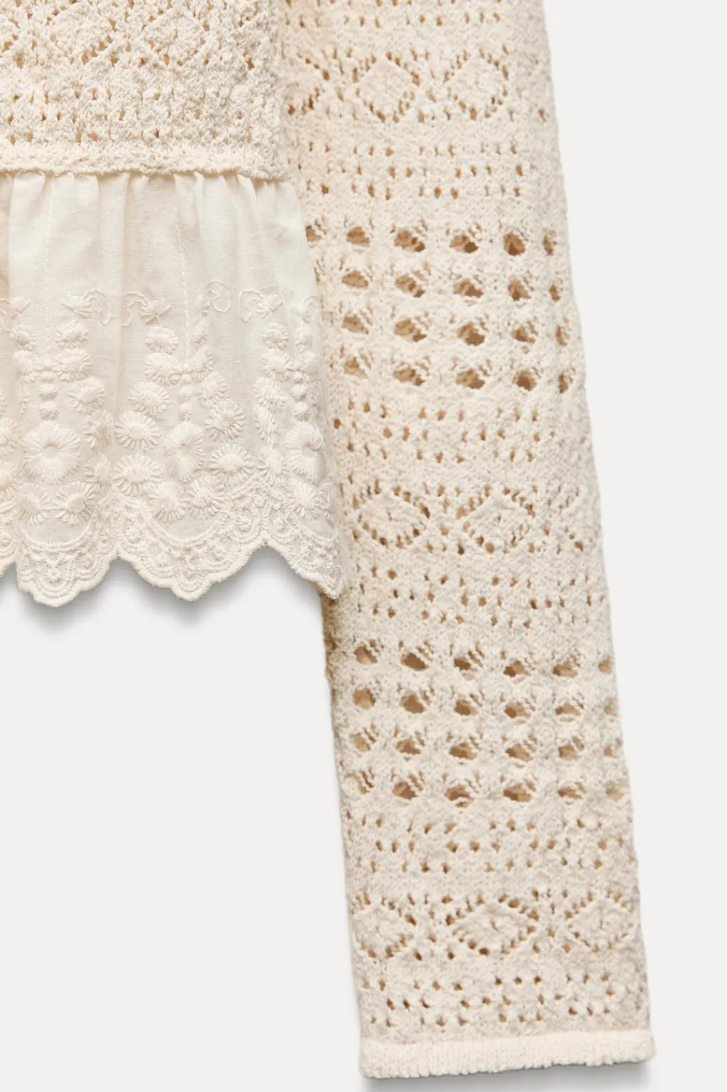 Hot CHAQUETA COMBINADA PUNTO POINTELLE Mujer Cárdigan / Jerséis|Punto