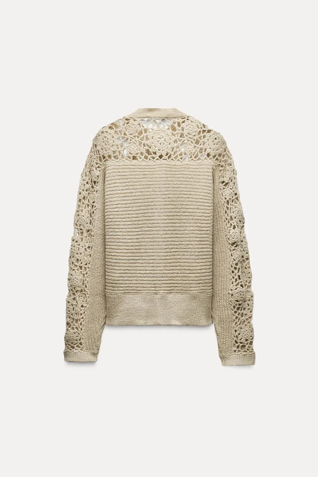 Hot CHAQUETA COMBINADA PUNTO CROCHET Mujer Cárdigan / Jerséis|Punto