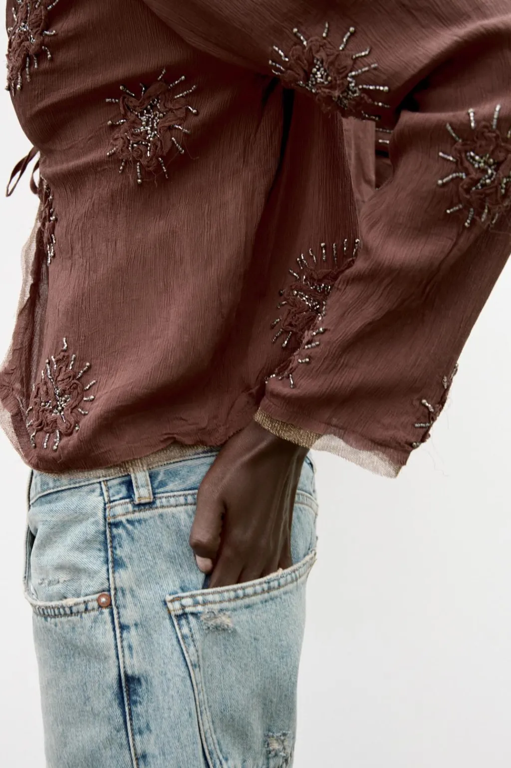 Clearance CHAQUETA CORTA BORDADOS ABALORIOS Mujer Cárdigan / Jerséis|Punto