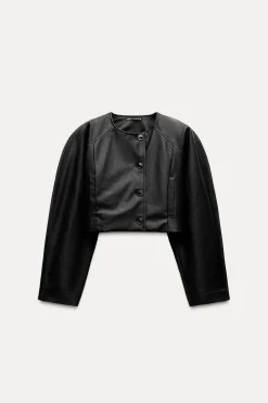 Hot CHAQUETA CORTA EFECTO PIEL Mujer Chaquetas / Cazadoras