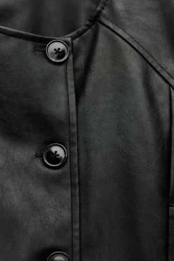 Hot CHAQUETA CORTA EFECTO PIEL Mujer Chaquetas / Cazadoras