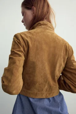 Hot CHAQUETA CROP 100% PIEL Mujer Chaquetas / Cazadoras