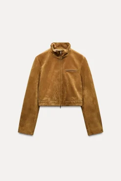 Hot CHAQUETA CROP 100% PIEL Mujer Chaquetas / Cazadoras