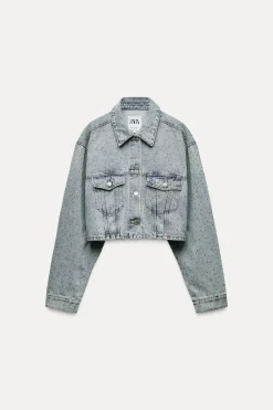 New CHAQUETA CROP DENIM TRF JOYAS Mujer Chaquetas / Cazadoras