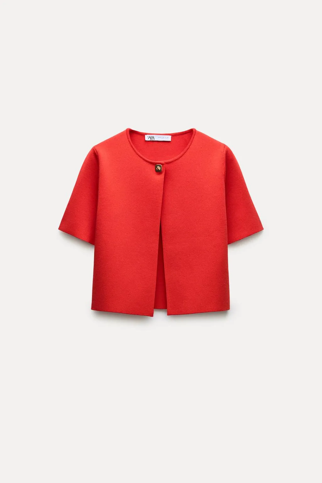 New CHAQUETA CROP PUNTO LISO Mujer Cárdigan / Jerséis|Punto