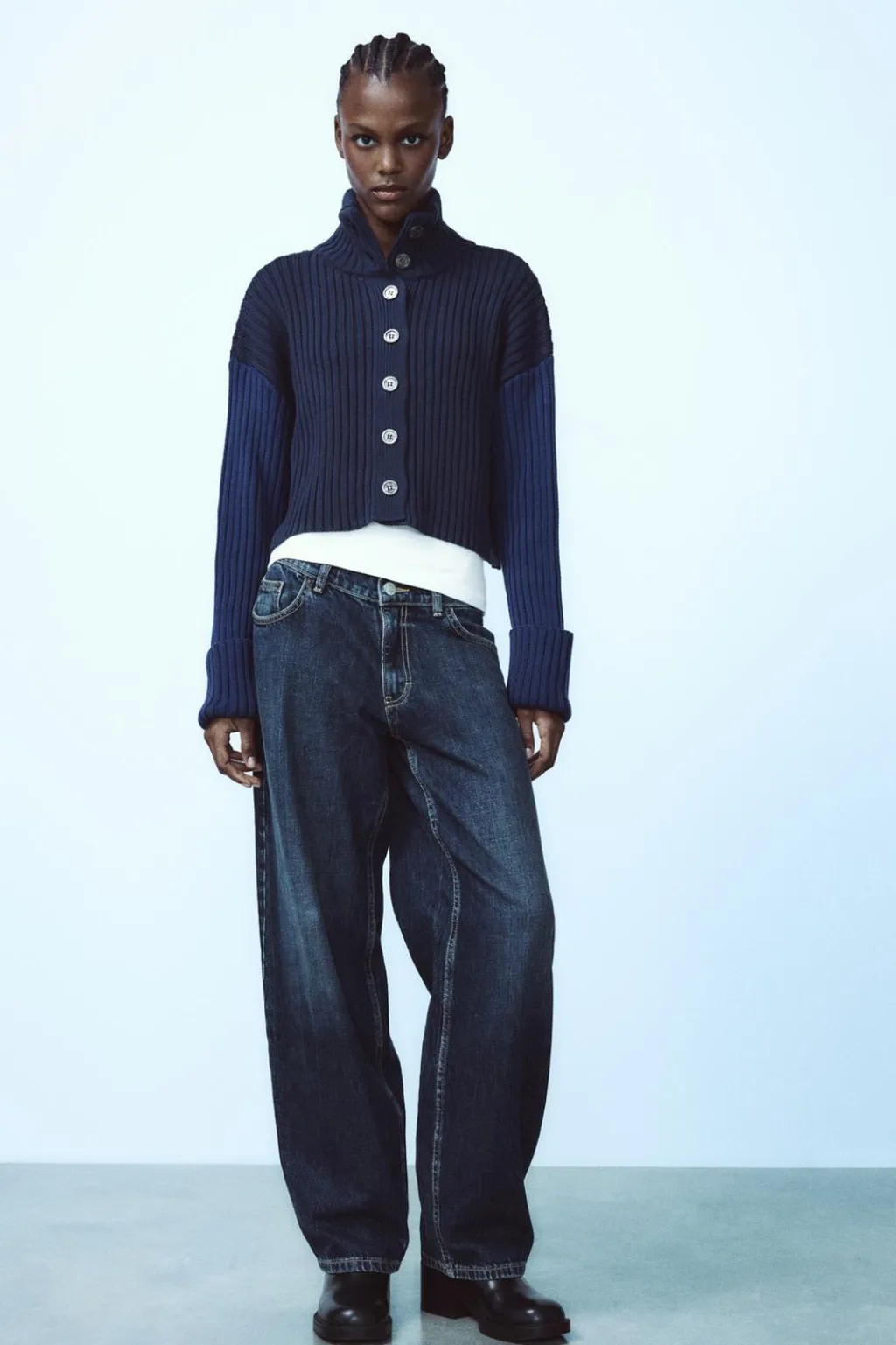 Hot CHAQUETA CROP PUNTO RIB Mujer Cárdigan / Jerséis|Punto