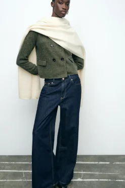 Best CHAQUETA CRUZADA CON LANA Mujer Cárdigan / Jerséis|Punto