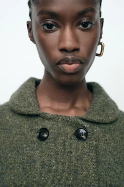 Best CHAQUETA CRUZADA CON LANA Mujer Cárdigan / Jerséis|Punto