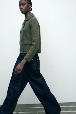 Best CHAQUETA CRUZADA CON LANA Mujer Cárdigan / Jerséis|Punto