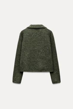 Best CHAQUETA CRUZADA CON LANA Mujer Cárdigan / Jerséis|Punto