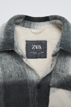 Niños ZARA 1½ - 6 Años·Abrigos|1½ - 6 Años·Abrigos<CHAQUETA CUADROS FORRO BORREGUILLO