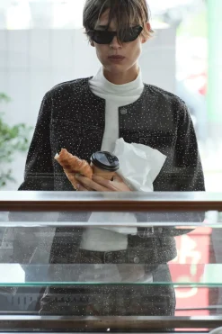 Outlet CHAQUETA DENIM BRILLOS ZW COLLECTION Mujer Chaquetas / Cazadoras