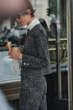 Outlet CHAQUETA DENIM BRILLOS ZW COLLECTION Mujer Chaquetas / Cazadoras