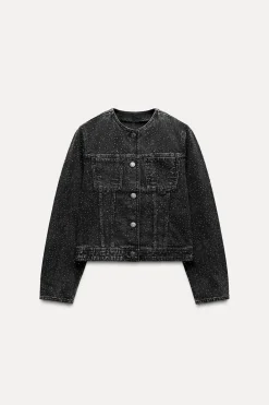 Outlet CHAQUETA DENIM BRILLOS ZW COLLECTION Mujer Chaquetas / Cazadoras